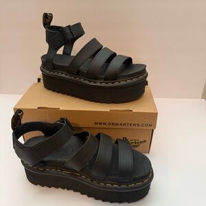 Dr. Martens Black Gladiator Platform Sandals